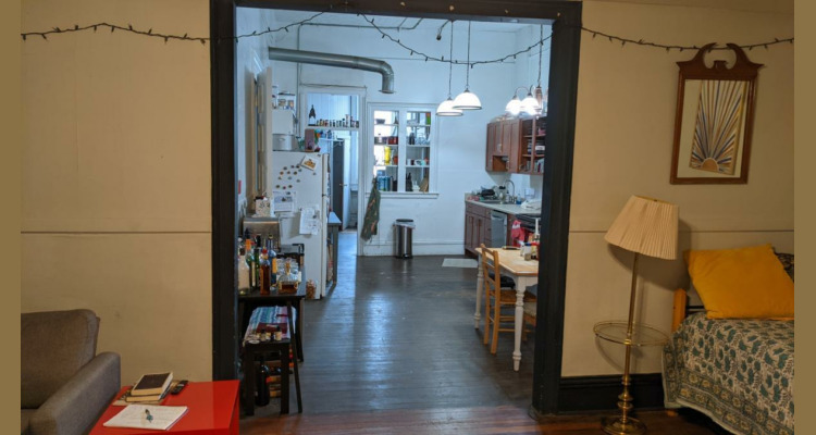 living room and kitchen