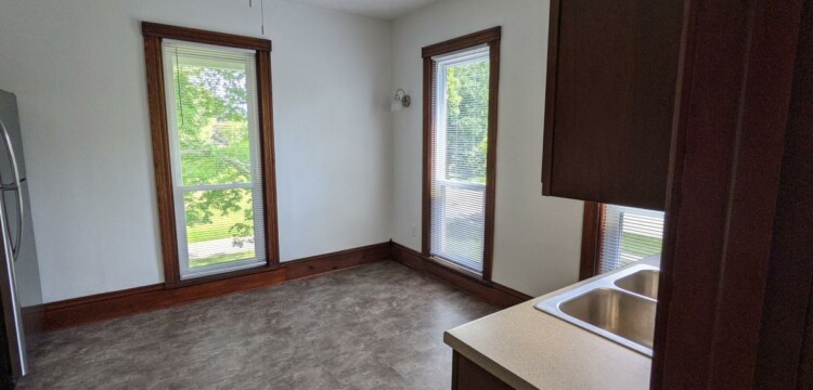 kitchen with three windows